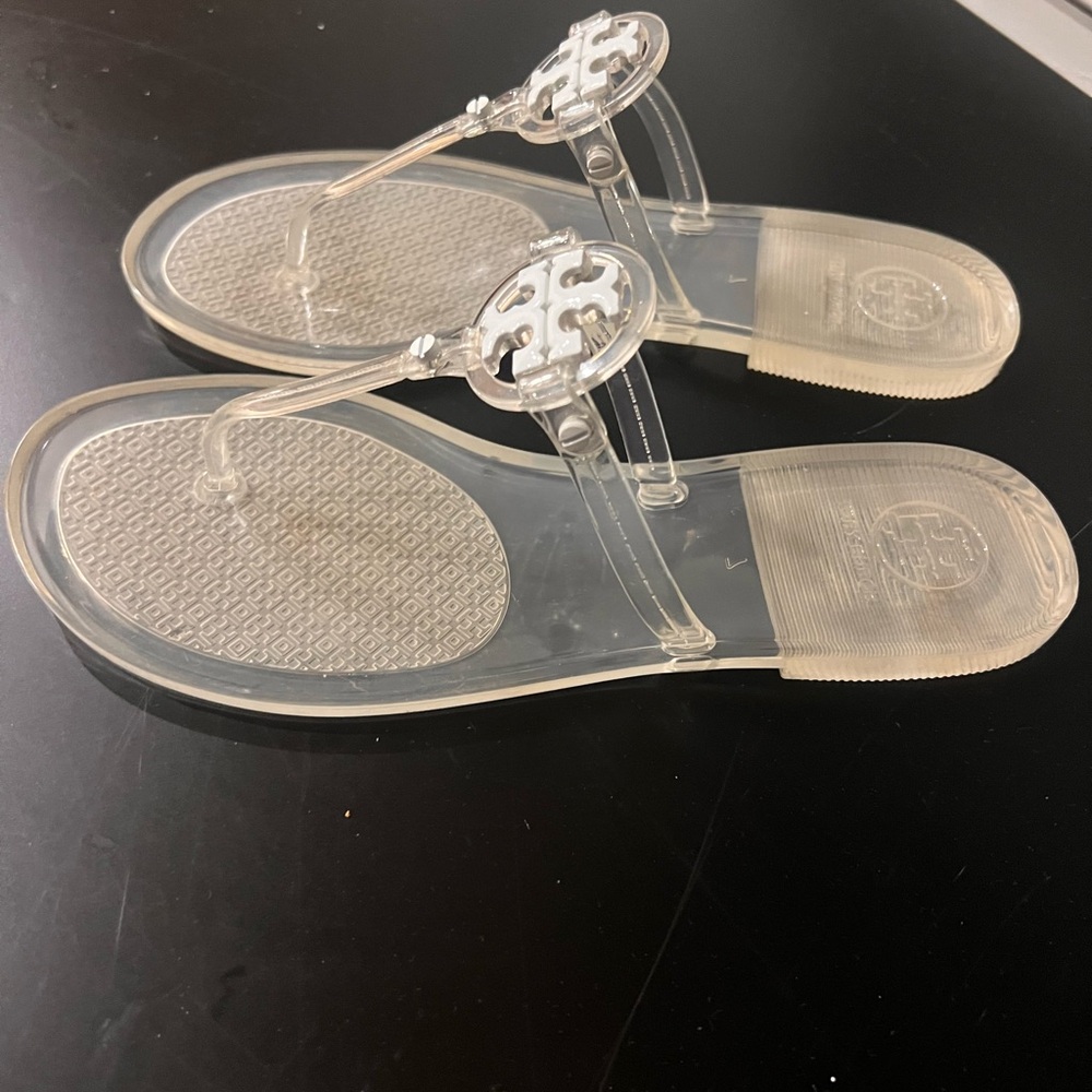 Tory Burch Clear Sandals with white logo - Picture 4 of 5